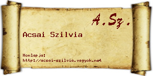 Acsai Szilvia névjegykártya