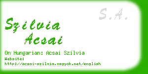 szilvia acsai business card